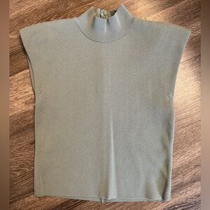 Zara green top with shoulder pads